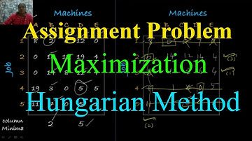 Maximization ||  Assignment Problem || Hungarian Method ||  Operations Research