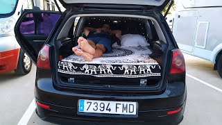 ¡¡¡ Volkswagen GOLF V CAMPER !!! Así hacemos para dormir en nuestro coche.