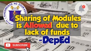 Sharing of Modules is Allowed - DepEd