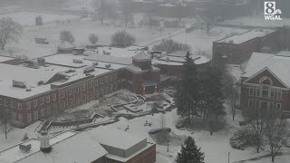 Drone video: Snow covered campus at Elizabethtown College