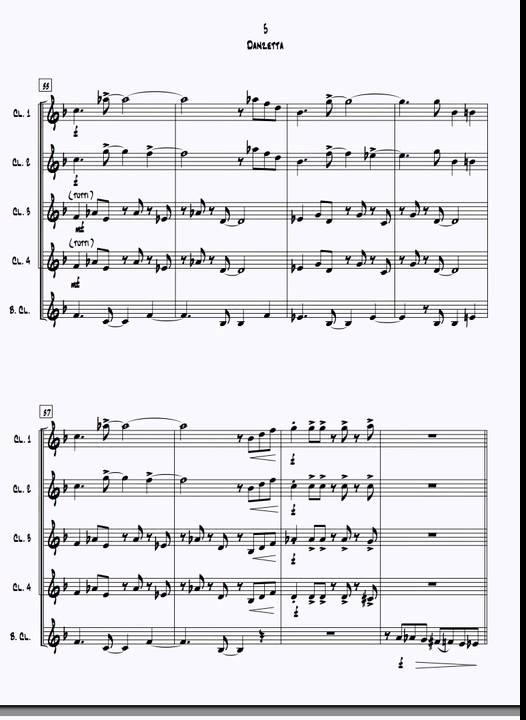 Clarinet Quintet/Ensemble - "Danzetta"