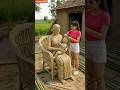 Bamboo Art That Feels Aliveबाँस से बनी ममता की मूर्ति Mother & Child Bamboo Sculpture#woodscraft