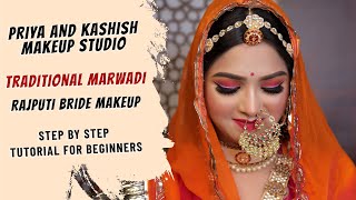 STEP BY STEP MAKEUP TUTORIAL 4 BEGINNERS | Traditional Marwadi Bridal Makeover | फ़ुल मेकअप सीखें।