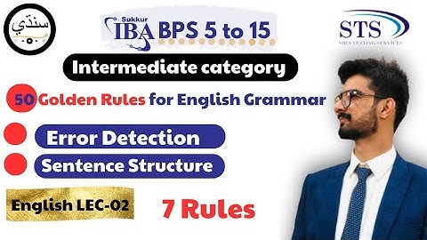 50 Golden Rules for IBA BPS 5 to15 Intermediate Category: Sentence Correction Error detection Part2