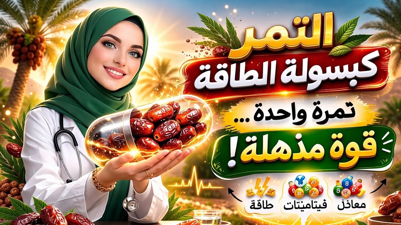 تمرة واحدة تساوي قوة مذهلة، التمر كبسولة الطاقة