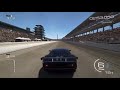 Racing at the Indianapolis International Speedway in my V12 Ford GT.