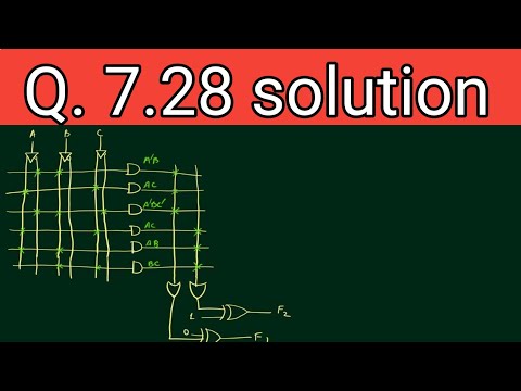 Q 7.28: Draw a PLA circuit to implement the functions F1 =A'B+AC+A'BC' F2 =(AC+AB+BC)'