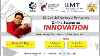 Online Session On Innovation Iic Cell Iimt College Of Polytechnic Greater Noida