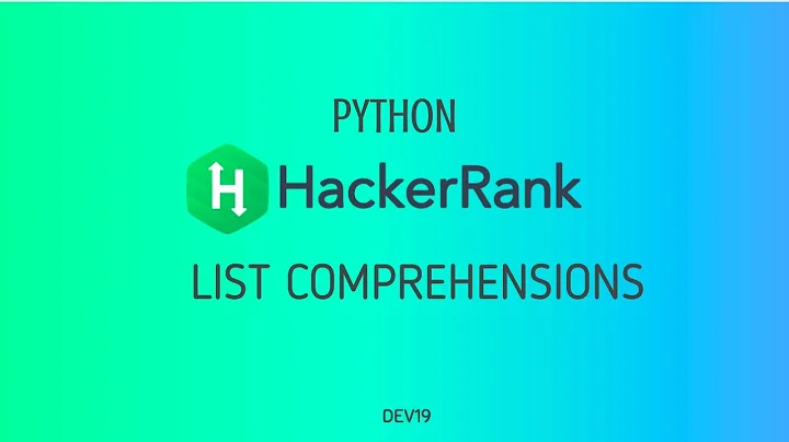 #8 :  List Comprehensions | Hackerrank Python Solutions