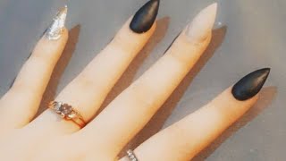 Acrylic nails Matte stiletto nails full set