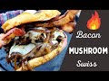 Bacon Mushroom Swiss Burgers on the Hunsaker Griddle Plate | Weber Kettle Cooking