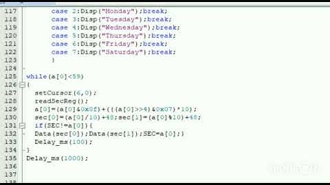 DS1307 real time clock programming