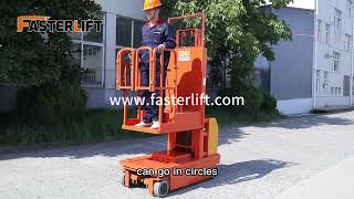 Self-propelled material handling machines are suitable for use in narrow warehouses.