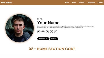 How to Create a Responsive Portfolio Website with HTML, CSS, and JavaScript – Part 2: Home Section