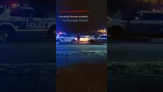 stolen car recovery . anchorage police arrest female suspect ..midtown Ford Escort