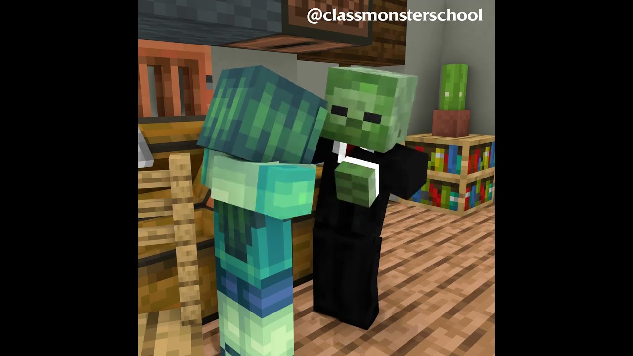 Baby Zombie Helps Dad Carry Things Minecraft Animation