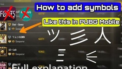 Add Different Symbols In ||PUBG MOBILE || Without using there apps ||