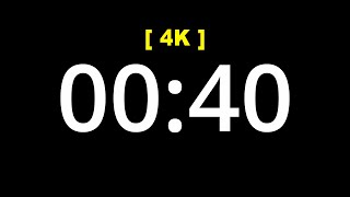 40 Seconds #Timer [4K] - Black Background