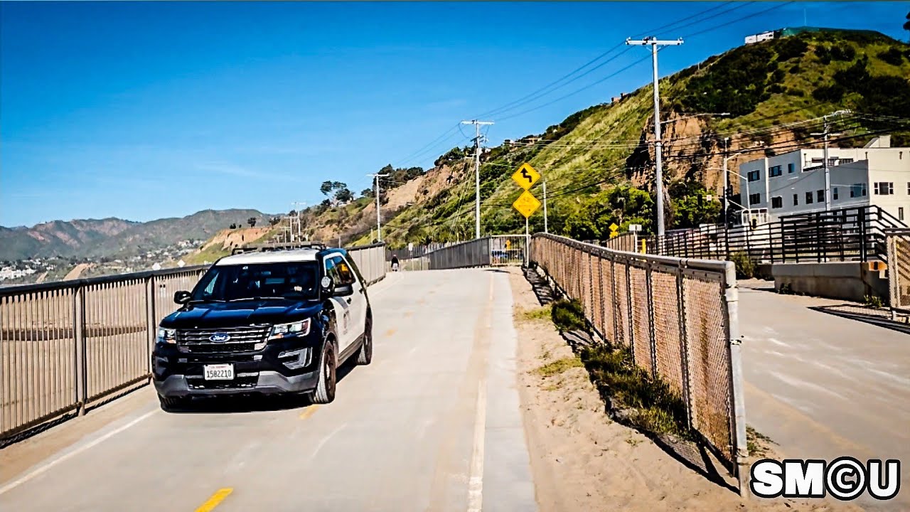𝗕𝗘𝗔𝗖𝗛 𝗕𝗜𝗞𝗘 𝗣𝗔𝗧𝗛 𝗥𝗘𝗧𝗨𝗥𝗡𝗦: LAPD Cruiser Seen Along Newly Rebuilt Stretch