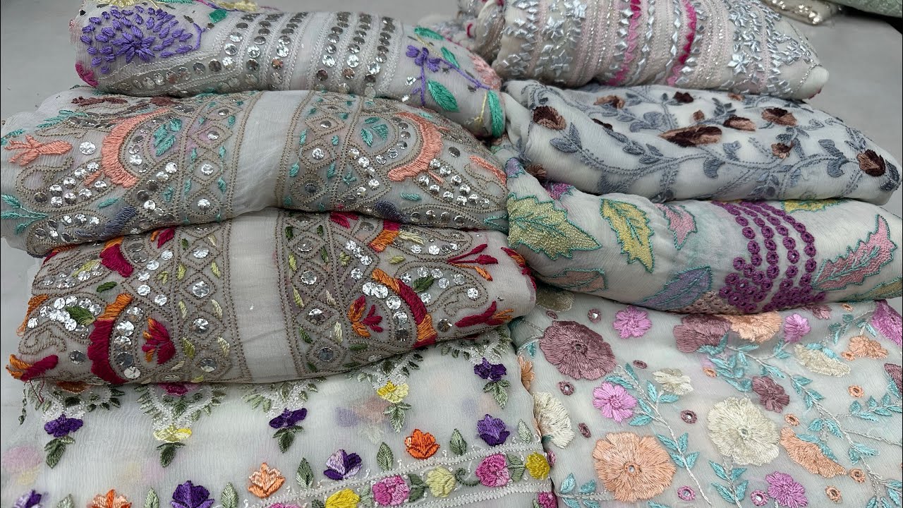 Luxury Handcrafted Dresses | Resham thread Parsigara & Multani Shisha Hand Embroidery Pakistani suit