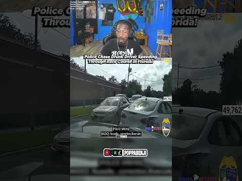 Police Chase Drunk Driver Speeding Through Race Course #shorts #poppabenji