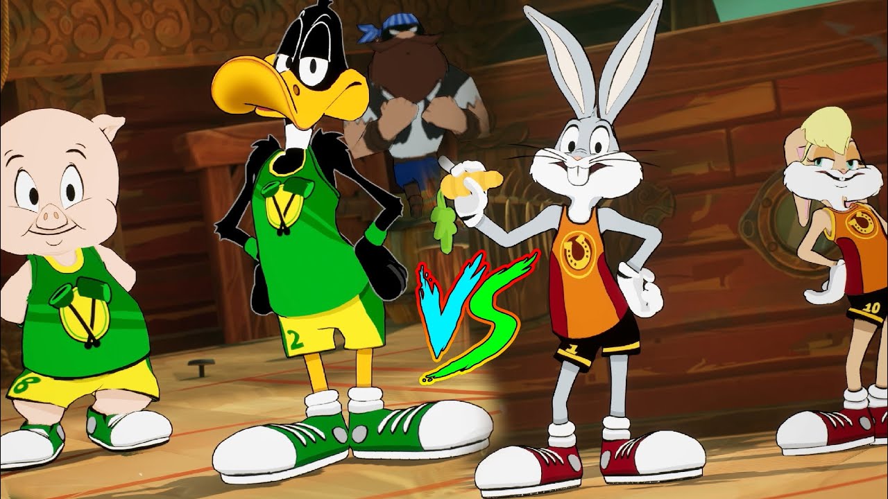 BUGS BUNNY & LOLA BUNNY VS DAFFY DUCK & PORKY PIG - BASKETBALL - Looney Tunes: Wacky World of Sports