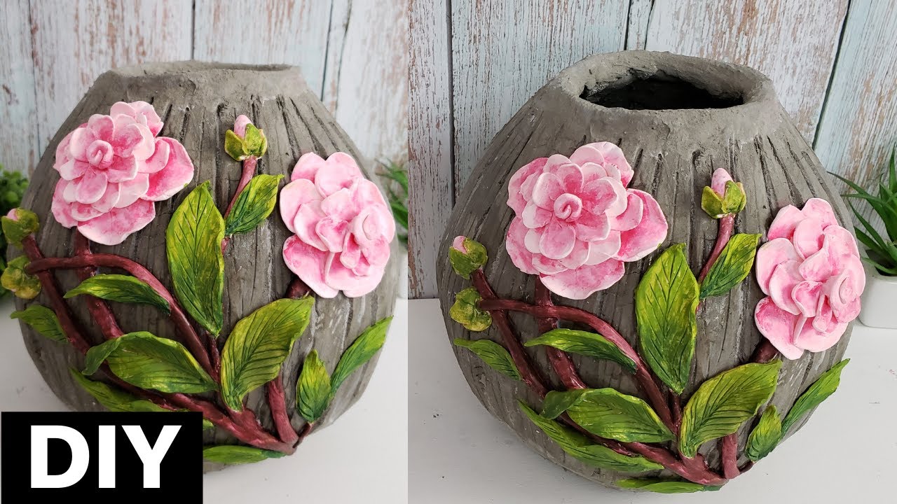 Cement Flower pot making How to make flower pot flower pot making