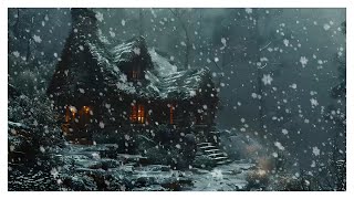 ** 10 Hours of Blizzard Sounds for Sleeping: Cozy Winter Cottage Ambience **