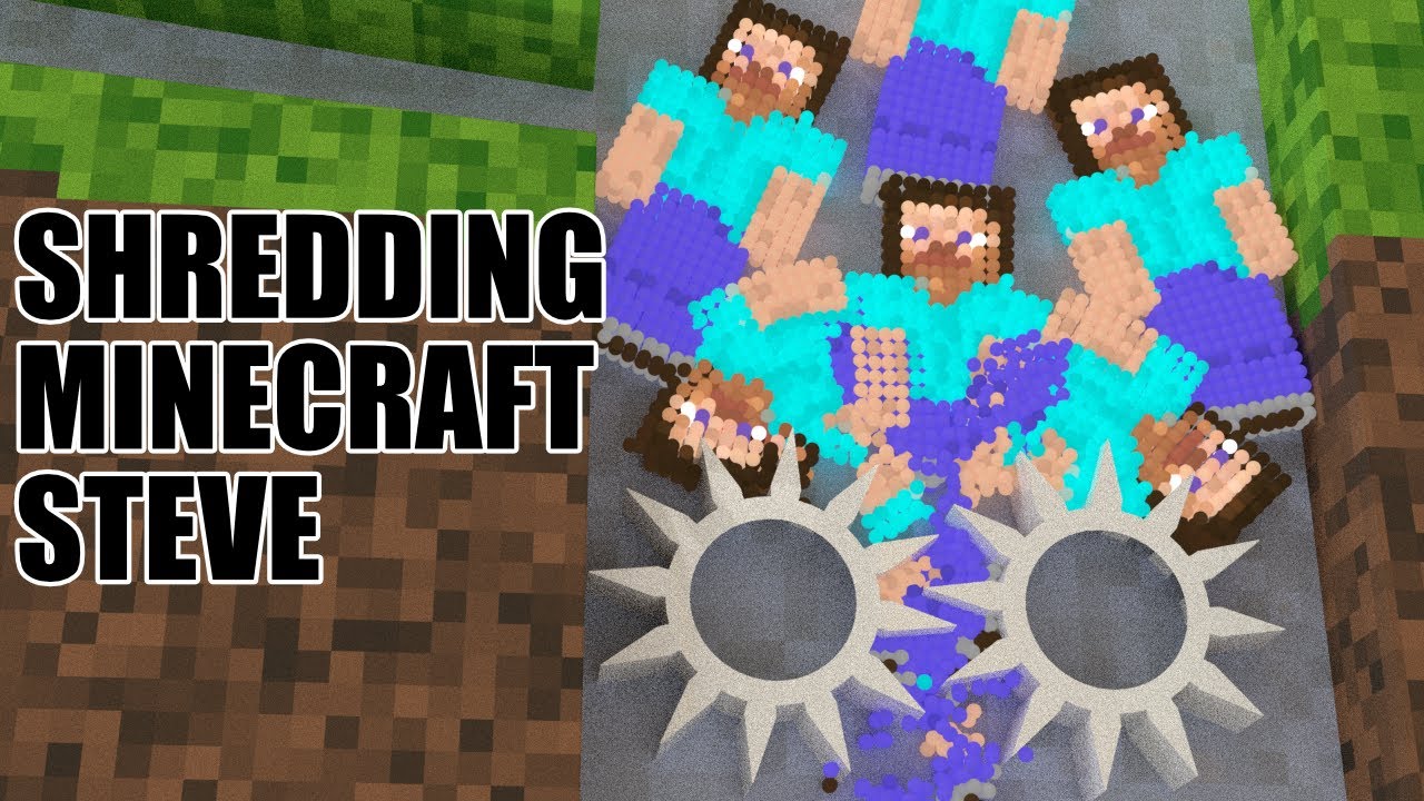 Minecraft Steve Shredding - Blender Particle Simulation #1