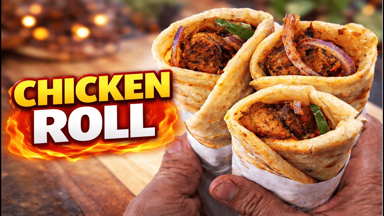 Chicken Roll | बाजार जैसा चिकेन रोल हेल्दी तरीके से | Chicken Roll Recipe | Chicken Kathi Roll