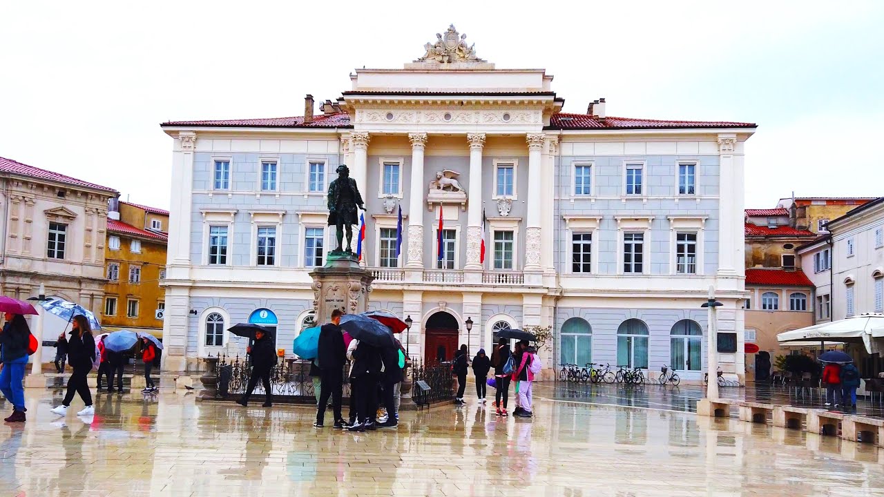 Piran in Light Rain, Slovenia - 4K Virtual Walk