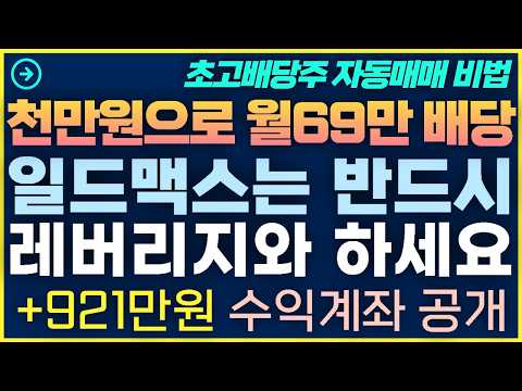 [1탄-046] 일드맥스는 반드시 레버리지와 해야하는 이유 +921만원 수익계좌 공개