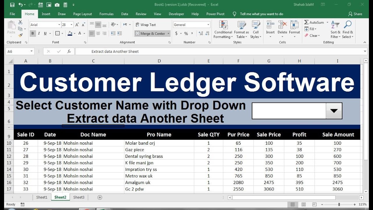 ledger excel template