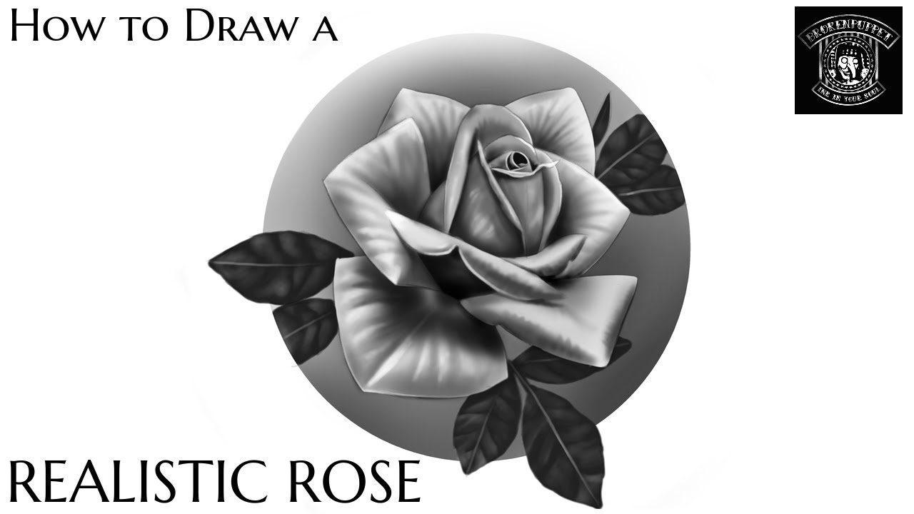 Realistic Black and Grey Rose Tattoo for Men - wide 9