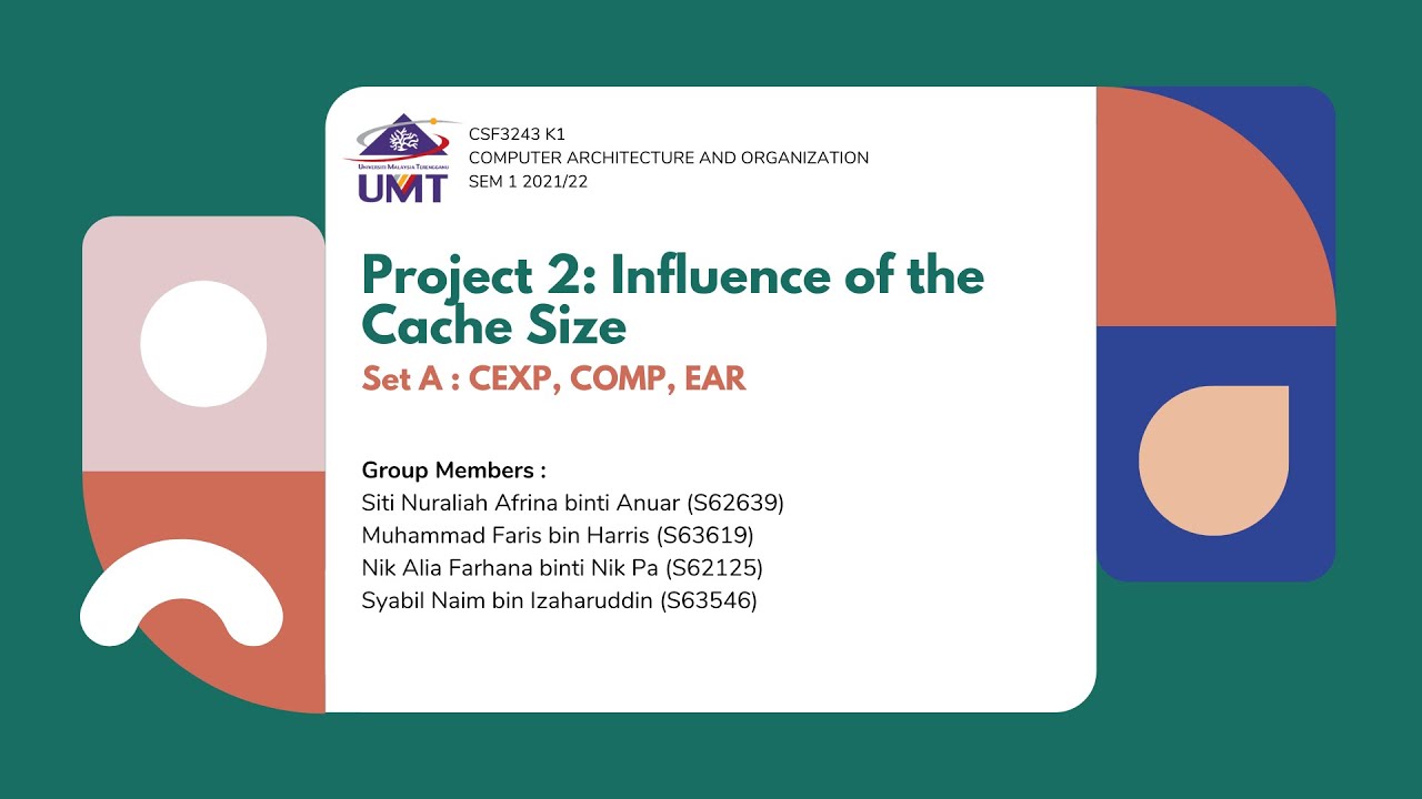 CSF 3243 | PROJECT 2 : INFLUENCE OF CACHE SIZE |