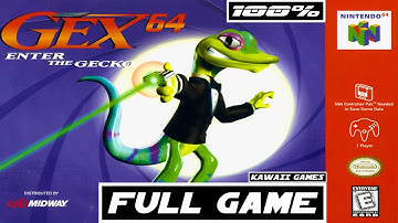 Gex: Enter the Gecko [N64] 100% Gameplay Walkthrough FULL GAME🔴