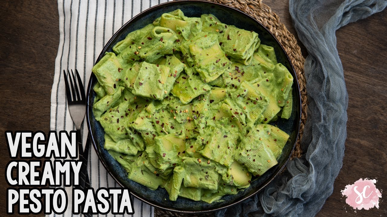 Easy Creamy Pesto Pasta in 10 minutes Vegan, Gluten Free, Oil Free
