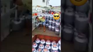 Professional Loading Gas Cylinders | #shortvideo #viral #shorts #fun #gas