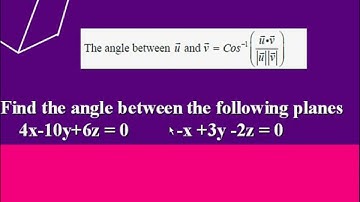 finding the angle between two planes