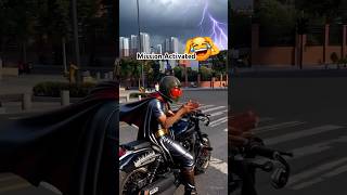 He is about to Fly with the Bike (Produced with AI)