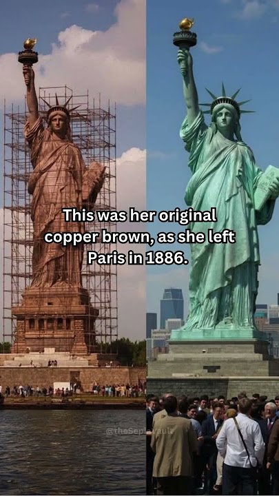 The Statue of Liberty before she turned green...#history #historyshorts #americanhistory