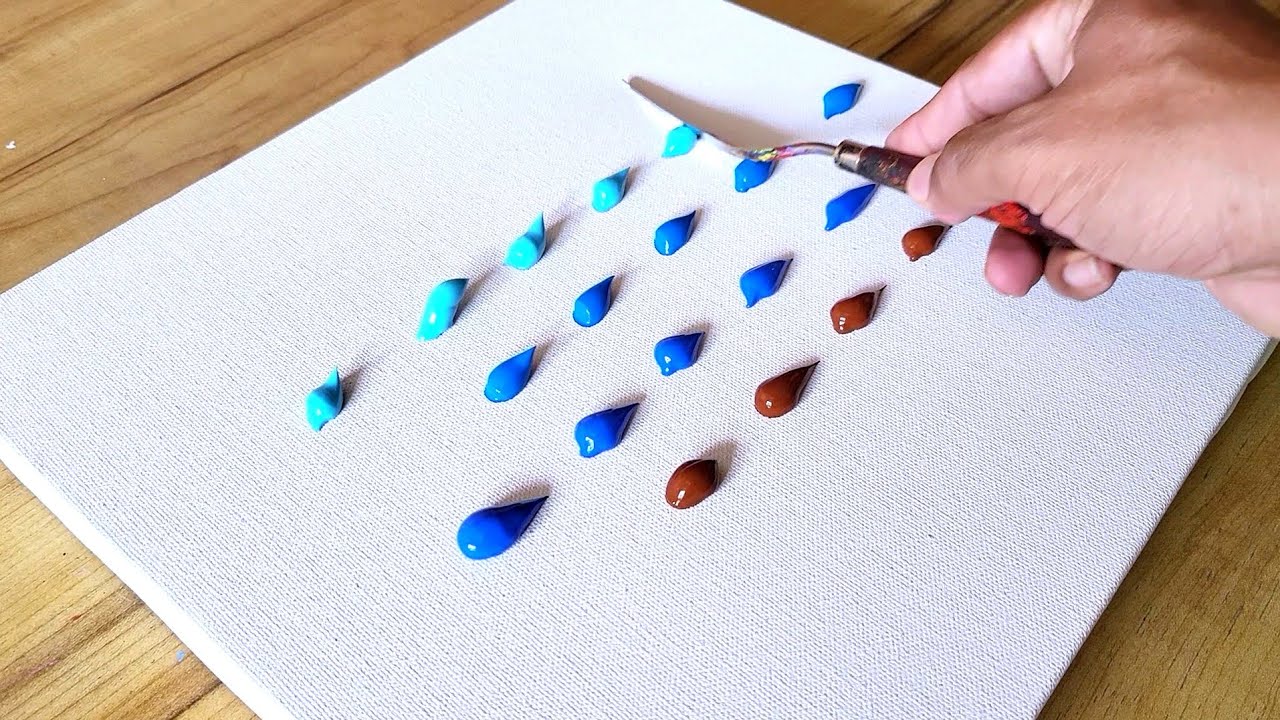 How to use a Palette Knife 🌟🎨 How to paint acrylic techniques for  beginners: Paint Night at Home 