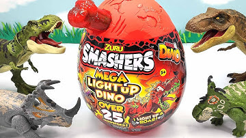 Dinosaur SMASHERS Mega Dino Egg With Lava! T-Rex Light Up Over 25 Surprises Rex Dinosaur Egg