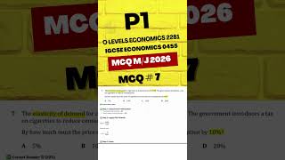 Cambridge O levels & Cambridge IGCSE Economics May June 2026 Paper 1 Guided Solution MCQ 7