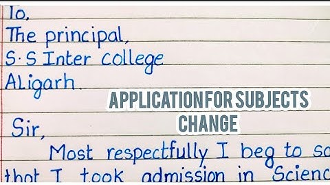 Application for stream change from science into arts || application writing for subject change