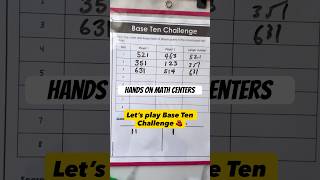 Hands on interactive math center game - base ten blocks #mathgames #mathteacher #elementaryteacher