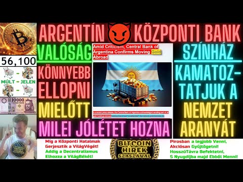 Bitcoin Hírek (2346) - Argentín Központi BankA Nemzet Aranyát "Biztonságosan KiVitettük Hitelbe"