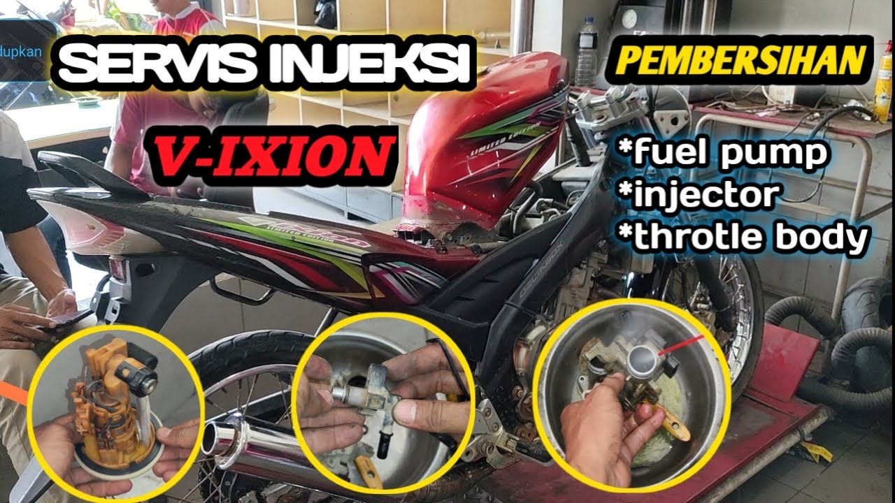 SERVICE INJEKSI VIXION OLD GENERASI PERTAMA - Mengatasi Brebed dan nyendat di rpm bawah.