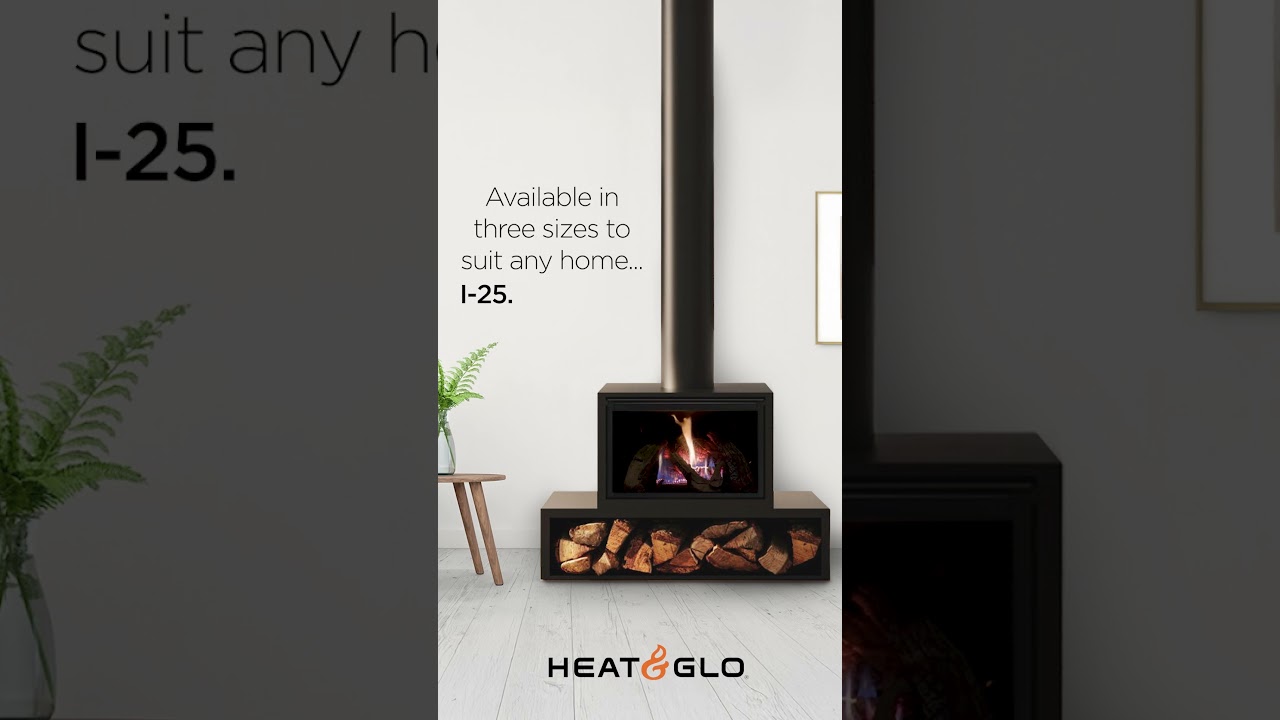 Heat & Glo I-Series gas fireplace with premium casing. 