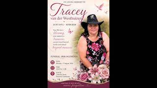 In Loving Memory of Tracey van der Westhuizen Funeral Service - 17 August 2026